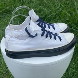 Converse All Star Shoes Womens 8 Mens 6 White Black Low Top Canvas Unisex